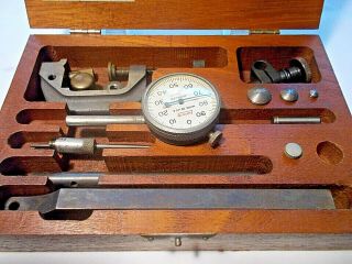Vintage Lufkin 299A OR 399A Universal Dial Test Indicator Wood Case 2