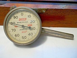 Vintage Lufkin 299A OR 399A Universal Dial Test Indicator Wood Case 3