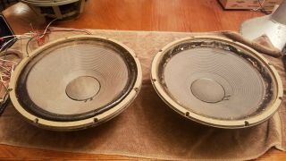 Vintage Altec Lansing 411 - 8a 15 " Lf Woofer Speaker 8 Ohm Pair