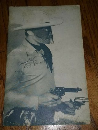 Vintage Lone Ranger Cowboy Western Photo Postcard Mask Pistol Usa Vtg
