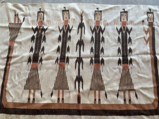 Vintage Old Navajo 1940s Corn Maiden Hand Woven Wool Blanket Rug Southwest Nr❤️