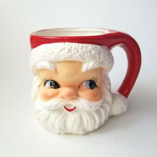 Vintage Lefton Ceramic Santa Claus Christmas Mug Marked 2542