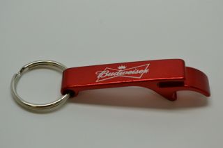 1 Metal Red Budweiser Bud Beer Key Chain Bottle Opener