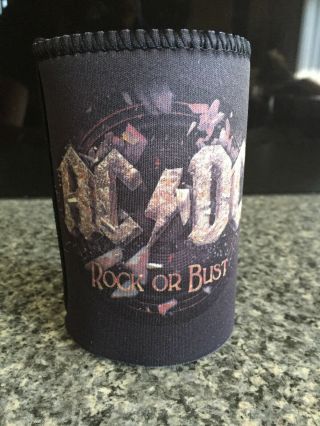 BNIB Official AC/DC Merchandise Rock Or Bust Print Stubby Can Holder 2