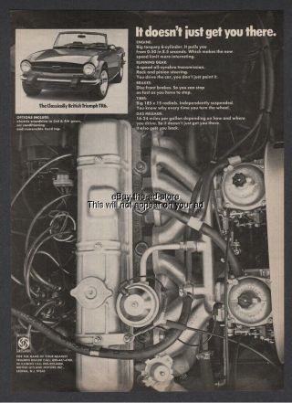 1974 Triumph Tr6 Tr 6 Engine Photo Classically British Vintage 1970s Car Ad