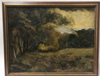 Antique American School Hudson River Early Landscape Oil Painting