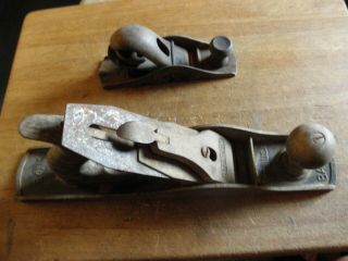 Vintage Stanley Bailey No.  5 Smooth Bottom Wood Plane Plus A Small Wood Plane.