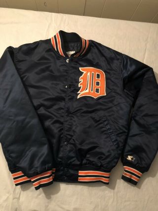 Vintage Starter Detroit Tigers Satin Bomber Jacket Men’s Sz L