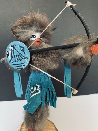 Authentic Kachina Navajo Native American Indian Doll Buffalo Warrior Signed