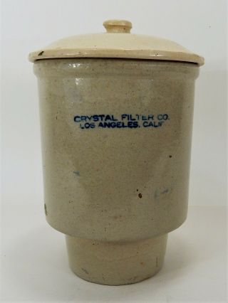 Vintage Crock Water Dispenser " Crystal Filter Company " Los Angeles Ca.