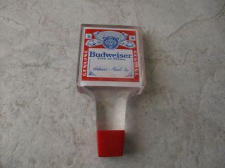 Vintage Budweiser Beer Lucite Tap Handle