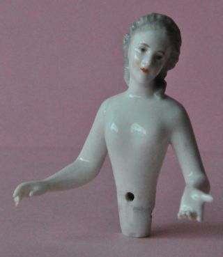 Gorgeous Porcelain Dressel & Kister Passau Half Doll Demi Figurine Germany No.  5