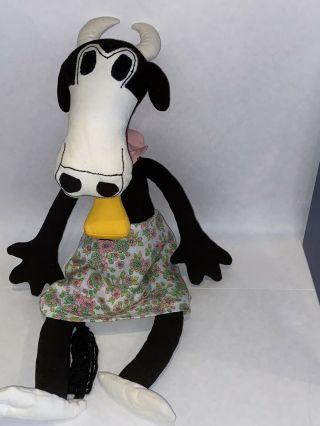 Vintage Handmade? Homemade? Large Disney Plush Clarabelle The Cow Rag Doll 26 "