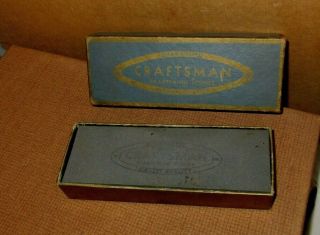 Craftsman Vintage Tools Knife Sharpening Stone Nos Box Blade Old Hone 40 