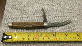 Vintage John Primble Pocket Knife 4992 Belknap Broken Tip On Blade