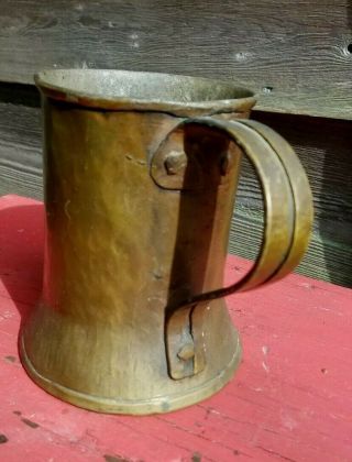 Large Copper Tankard Mug Antique Metalware American? ca 1850 3
