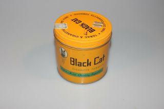Vintage Black Cat Cigarette Tobacco Extra Mild Quality Round Tin Can M26