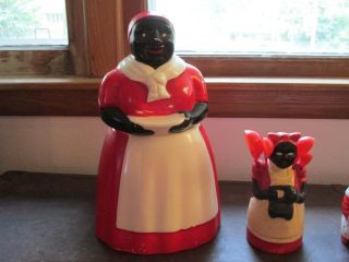 Aunt Jemima Cookie Jar With Salt/pepper And Measuring Spoon Holder
