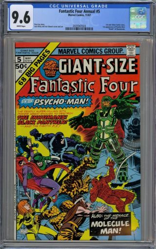 Fantastic Four Giant - Size 5 Cgc 9.  6 Nm,  Wp Enter Psycho Man Marvel Comics 1975
