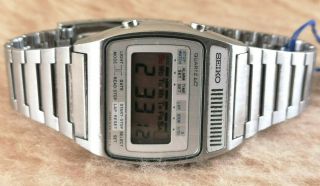 Vintage Seiko A159 - 4039 - G Digital Chronograph Steel 30mm Mens Watch Collectors