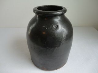 Rare Antique Stoneware Preserve Jar Crock Incised - Raspberry Jam P.  S.  Church
