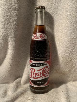 Full 10oz Pepsi - Cola Sparkling Acl Soda Bottle Littleton,  N.  C.