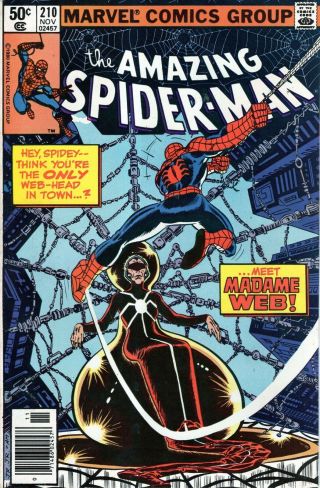 The Spider - Man 210 1st Madame Web Bronze Age Marvel Comics 1980