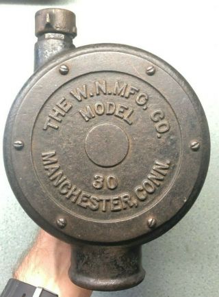 Antique W.  N.  Mfg.  Water Powered Grinder Grinding Wheel Sharpener Vintage Ct Iron