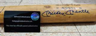 Mickey Mantle Yankees Signed Autographed Vintage Bat Certified