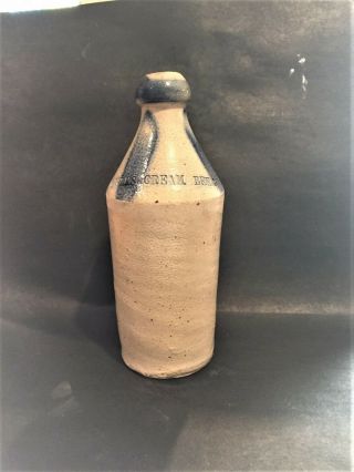Antique Sowles Cream Beer Cobalt Stoneware Jug Bottle 1860 - 1880 Era