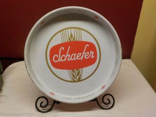 Vintage 1960s Schaefer Beer Serving Tray 12 " Sign Tin Metal Brewery Collectible