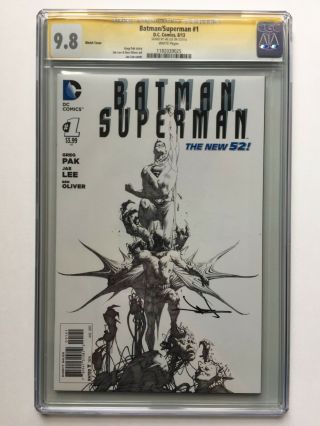 Batman Superman 1 (dc Comics 2013) Cgc 9.  8,  Ss - Jae Lee,  1:100 Sketch Variant