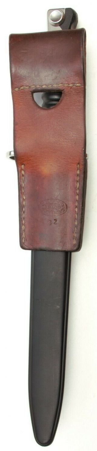 SWISS ARMY STGW 57 BAYONET WITH SCABBARD AND LEATHER FROG 2