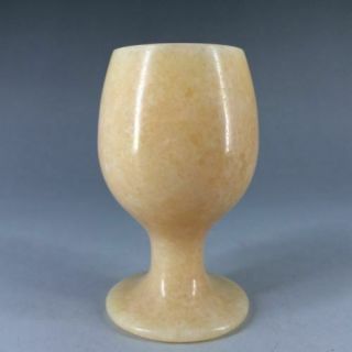 Chinese ancient m topaz hand carved jade cup A01 2
