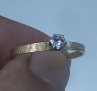 Vintage 14k Yellow Gold Diamond Solitaire Ring.  17ct.