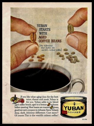 1961 Yuban Coffee Large Tin Image Retro Mid - Century Vintage Print Kitchen Ad