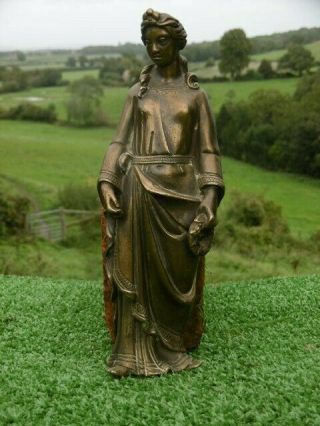 19thc Architectutural Gilt Bronze Classical Female Figure