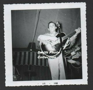 Rare 1957 Snapshot Of Jimmy Dickens On Stage With Gibson J200 Guitar