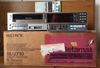 Vintage Sony Betamax Stereo Vcr Sl - 2710 Beta Hi - Fi With Box Read