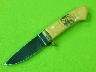 Vintage US Custom Handmade Cobra Snake Scrimshaw Hunting Knife 2