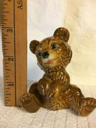 Vintage Goebel West Germany Brown Bear Cub Sitting/smiling Figurine 36070