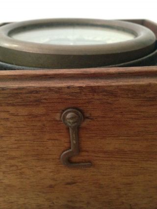 Vintage Wilcox Crittenden Ships Maritime Nautical Brass Compass in a Wood Box 3