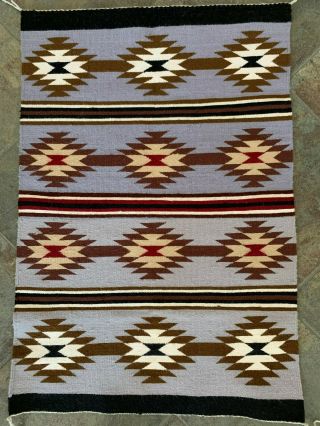 Vintage Navajo Rug Exceptional Color,  Pattern And Weaving Banded Wide Ruins