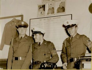 Vintage Photo Happy Soldiers In Uniform 421st Air Police Squadron Military