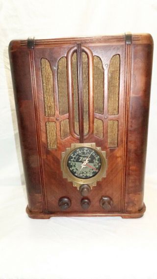 Vintage 1935 Wooden Zenith Tube Radio Model 5 - S - 29