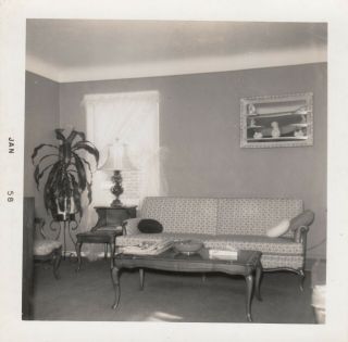 Abstract Vintage Photo Snapshot Mid Century Modern Living Room Furniture Design
