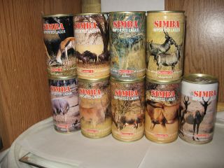Simba Imported Lager Swaziland 11.  5 Oz Beer Cans 9 - 22 - 23 - 28 Your Choice