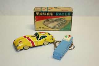 Scarce Red China Battery Op Remote Control Racer Race Car 5 Me 742 Ob Vg L@@k