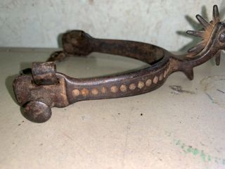 Antique August Buermann Old Western Spur Single Iron Early Cowboy Spur Marked