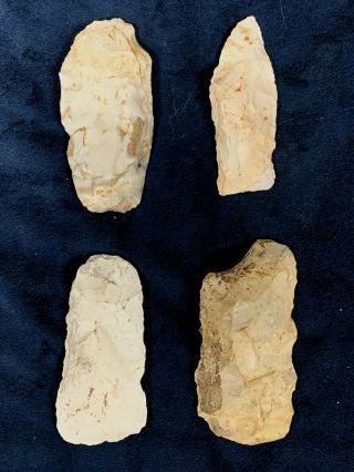 Group Of 4 Flint Artifacts Boone Co,  Mo.  Authentic Arrowhead Indian Relic Sp19d